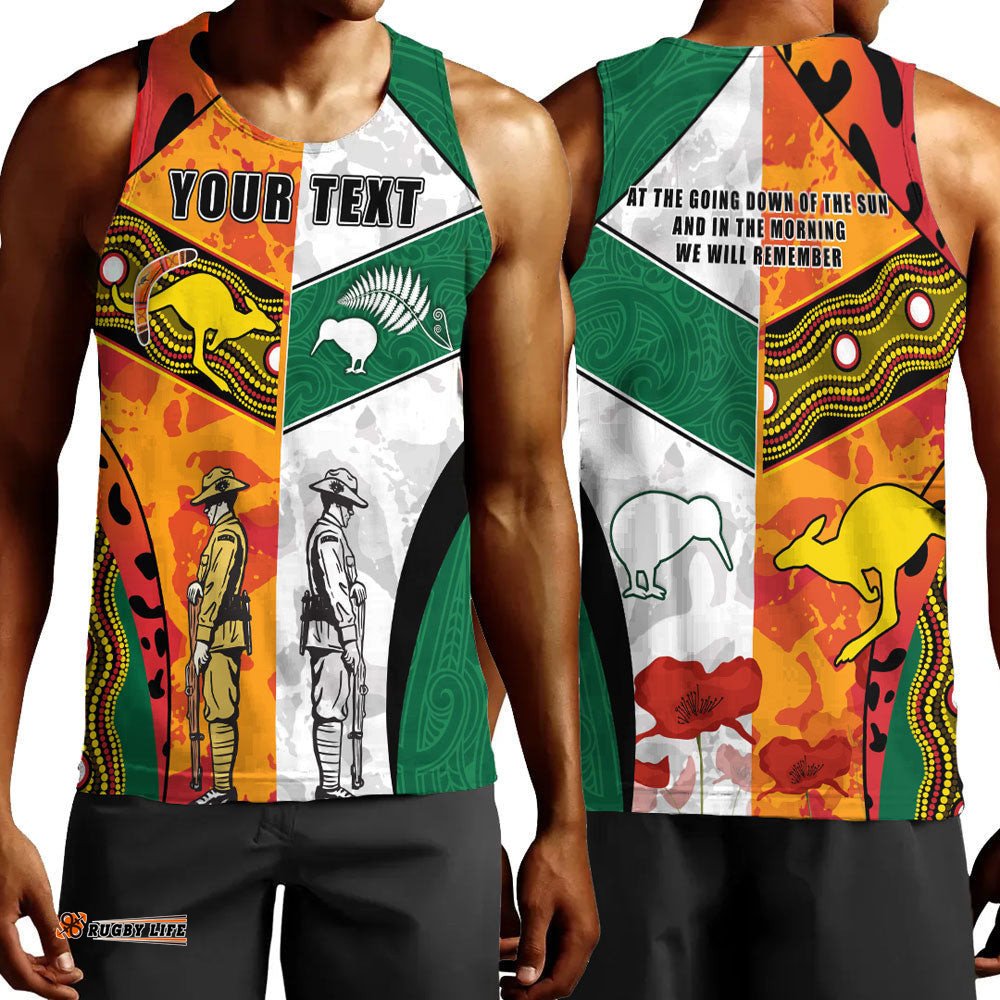 Vibe Hoodie Clothing - (Custom) Anzac Day Australia - New Zealand Mix Men Tank Top