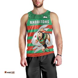 Rabbitohs Rugby Men Tank Top Aboriginal Dot Painting Glory Glory Sporty Style