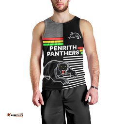(Custom Text And Number) Penrith Panthers Rugby Men Tank Top Proud The Panthers Comeback