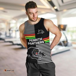 (Custom Text And Number) Penrith Panthers Rugby Men Tank Top Proud The Panthers Comeback