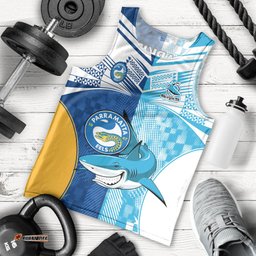 NRL Shark Combine Eels Rugby Men Tank Top Sporty Style