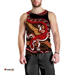 (Custom Personalised) Aboriginal Art Lizard Men Tank Top You Are Number One