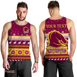 (Custom Personalised) Broncos Aboriginal Men Tank Top Christmas Brisbane