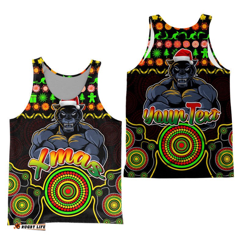 Panthers Christmas Vibe With Aboriginal Dot Panting Style Men Tank Top