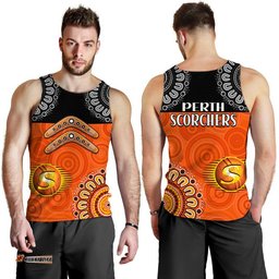 Perth Scorchers Cricket Men Tank Top Aboriginal Double Boomerang