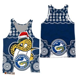 Parramatta Eels Christmas Vibe With Aboriginal Dot Panting Style Men TankTop