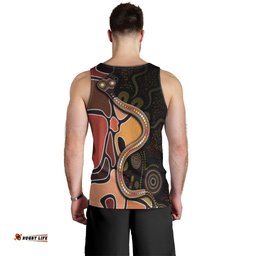 Men Tank Top - Aboriginal Snake With Dot Painting