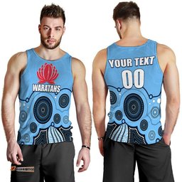 (Custom Personalised And Number) NSW WARATAHS Men Tank Top Aboriginal