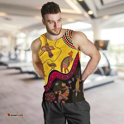 Aboriginal Tank Top - Indigenous Animals Life Art - Men
