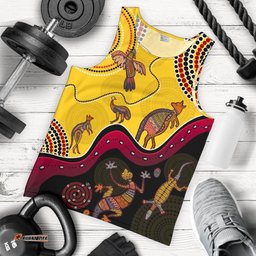 Aboriginal Tank Top - Indigenous Animals Life Art - Men