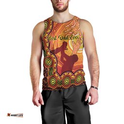 Australia Father Day Men Tank Top Aussie Best Dad Ever Indigenous Hand Art