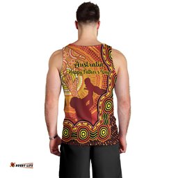 Australia Father Day Men Tank Top Aussie Best Dad Ever Indigenous Hand Art