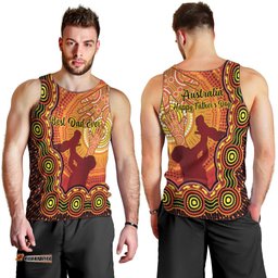 Australia Father Day Men Tank Top Aussie Best Dad Ever Indigenous Hand Art