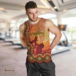 Australia Father Day Men Tank Top Aussie Best Dad Ever Indigenous Hand Art