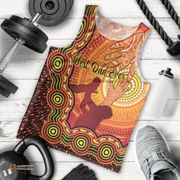Australia Father Day Men Tank Top Aussie Best Dad Ever Indigenous Hand Art