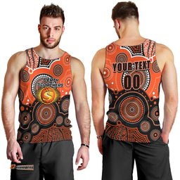 (Custom Text And Number) Perth Scorchers BBL Men Tank Top Aboriginal Patterns