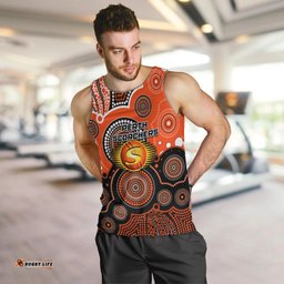 (Custom Text And Number) Perth Scorchers BBL Men Tank Top Aboriginal Patterns