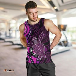 Aboriginal Turtle Men Tank Top Pink Style