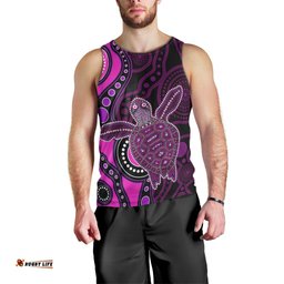 Aboriginal Turtle Men Tank Top Pink Style
