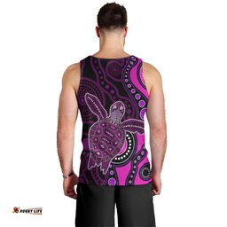 Aboriginal Turtle Men Tank Top Pink Style