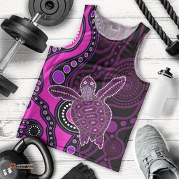 Aboriginal Turtle Men Tank Top Pink Style
