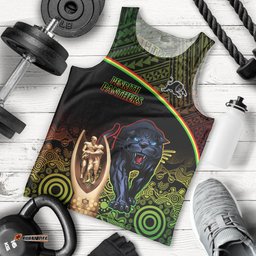 Panthers Rugby Men Tank Top Go Premiers Back To Back Polynesian Indigenous Art
