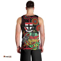 St Kilda Football Aboriginal Art Men Tank Top NAIDOC Indigenous Tribal