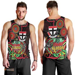 St Kilda Football Aboriginal Art Men Tank Top NAIDOC Indigenous Tribal