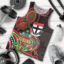 St Kilda Football Aboriginal Art Men Tank Top NAIDOC Indigenous Tribal