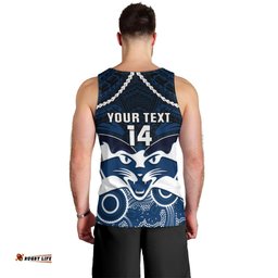 Personalised Geelong Football Men Tank Top Go Cats Aboriginal Mix Polynesian Pattern