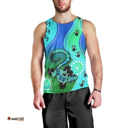 Personalised Australia Lizard Men Tank Top Aboriginal Tribal Art Stylization
