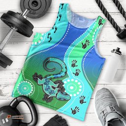 Personalised Australia Lizard Men Tank Top Aboriginal Tribal Art Stylization