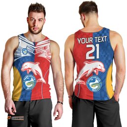 (Custom Text And Number) NRL Dolphins Combine Parra Eels Men Tank Top Sporty Style