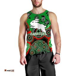 Rabbitohs Rugby Aboriginal Art Men Tank Top -