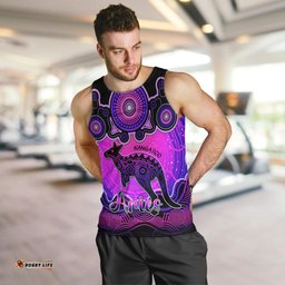 Personalised Australia Aries Kangaroo Zodiac Men Tank Top Auz Astrology Aboriginal - Magenta