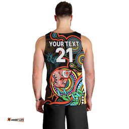Custom Giants Football Aboriginal Art Men Tank Top NAIDOC Indigenous Tribal