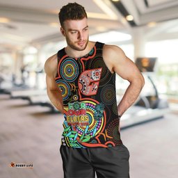 Custom Giants Football Aboriginal Art Men Tank Top NAIDOC Indigenous Tribal