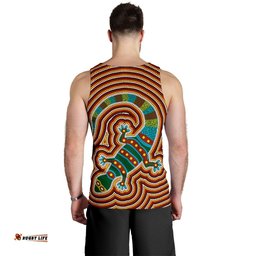 Aboriginal Men's Tank Top, Lizard Dot Painting Patterns