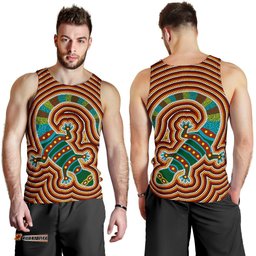 Aboriginal Men's Tank Top, Lizard Dot Painting Patterns