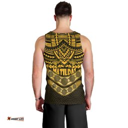 Matildas Soccer Men Tank Top Polynesian and Aboriginal Gold Vibe