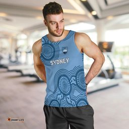 (Custom Personalised) Sydney Men Tank Top - Indigenous Dot Painting Art -