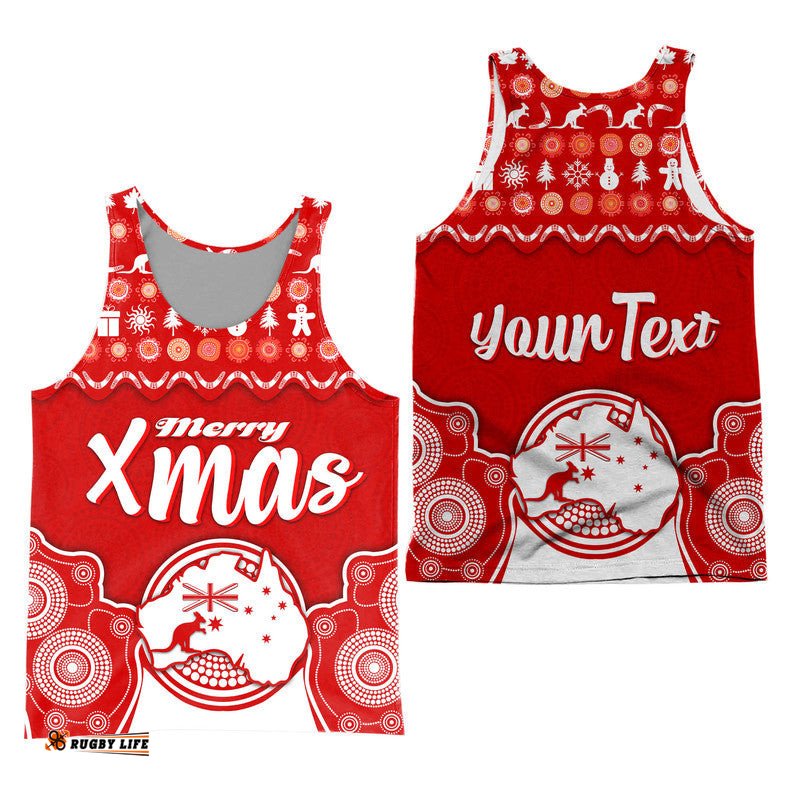 Custom Personalised Australia Christmas Vibe With Symbol Aboriginal Dot Painting Style Men Tank Top