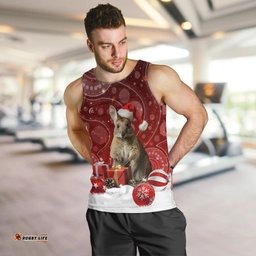 Australia Christmas Wallaby Men Tank Top Aboriginal Art