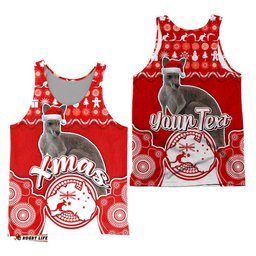 Custom Personalised Australian Kangaroo Christmas Vibe With Aboriginal Dot Painting Style Men Tank Top