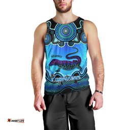 Personalised Australia Capricorn Goanna Zodiac Men Tank Top Auz Astrology Aboriginal - Aqua