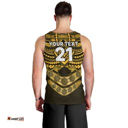 Custom Matildas Soccer Men Tank Top Polynesian and Aboriginal Gold Vibe