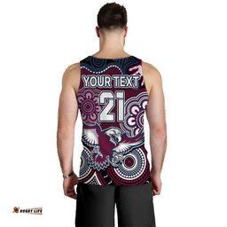 (Custom Text And Number) Sea Eagles Rugby Men Tank Top Simple Aboriginal 1946