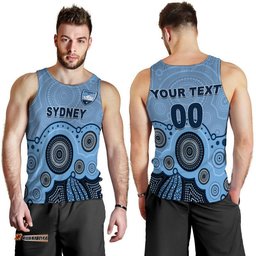 (Custom Personalised And Number) Sydney Football Men Tank Top Aboriginal