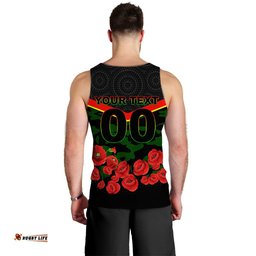(Custom Personalised) Panthers Anzac Day Men Tank Top - Indigenous Art -