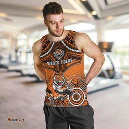 Tigers Rugby Men Tank Top Aboriginal Mix Polynesian Pattern
